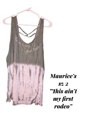 Maurices Tie-Dye Scoop Neck Tank Top in Gray and Light Pink
